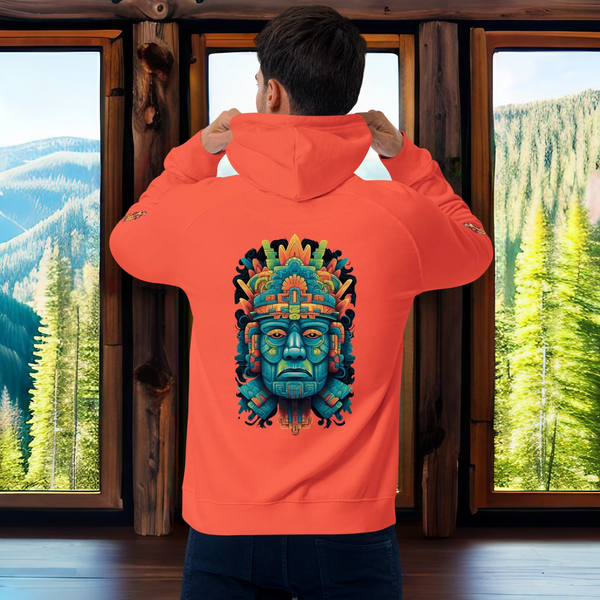 Stylish and spiritual Olmec Hoodie, a statement piece from the Olmec Collection.